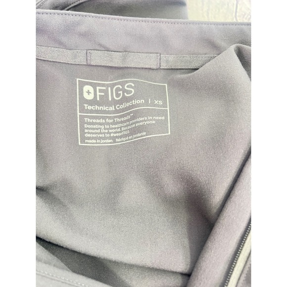 FIGS Technical Collection Graphite Gray Mandarin Collar Scrub Top Womens XS - Picture 14 of 15